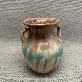 Cc Cole Double Handle Jug Or Vase Multi Color Drip Turquoise Glaze 4 Inches Tall