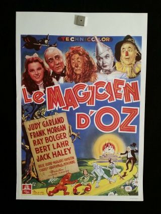 Wizard Of Oz R1980s Belgian Movie Poster Judy Garland Ray Bolger