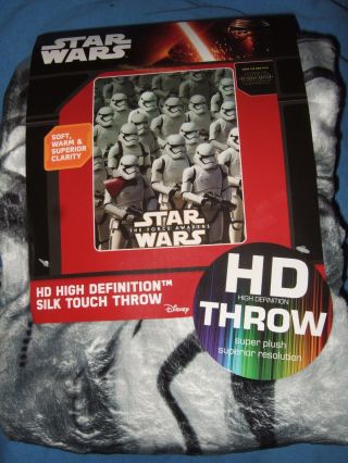 Nwt Star Wars Storm Trooper Army The Force Awakens Hd Plush Fleece Throw Blanket