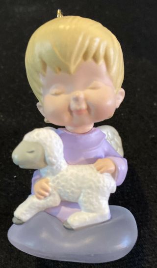 Hallmark 1996 Marys Angels Series 9 Violet Lamb Christmas Ornament