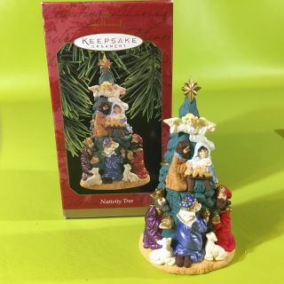 1997 Hallmark Keepsake Ornament Nativity Tree Holy Family Mary Jesus Angel King