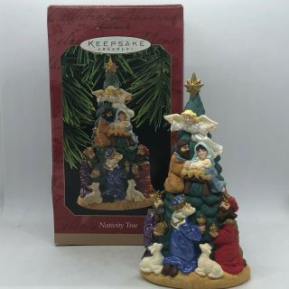 1997 Hallmark Keepsake Ornament Nativity Tree Holy Family Mary Jesus Angel King