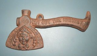 Prohibition Whiskey Hatchet Axe Carrie Nation Detroit Mi Stove Co Cast Iron Tool