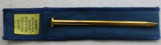 Vintage Hand Polished 22k Gold Plated On Solid Brass Nail Pen