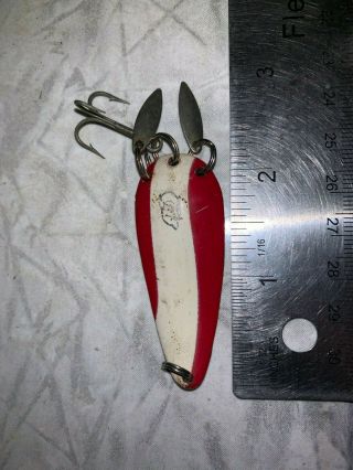 Rare Vintage 4 - Holed Dardevle Imp Usa White/red & Chrome Fishing Lure 2.  25 " L Jig